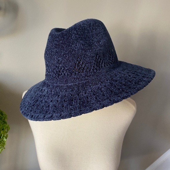 Anthropologie Blue  Lindy  Chenille Rancher Hat